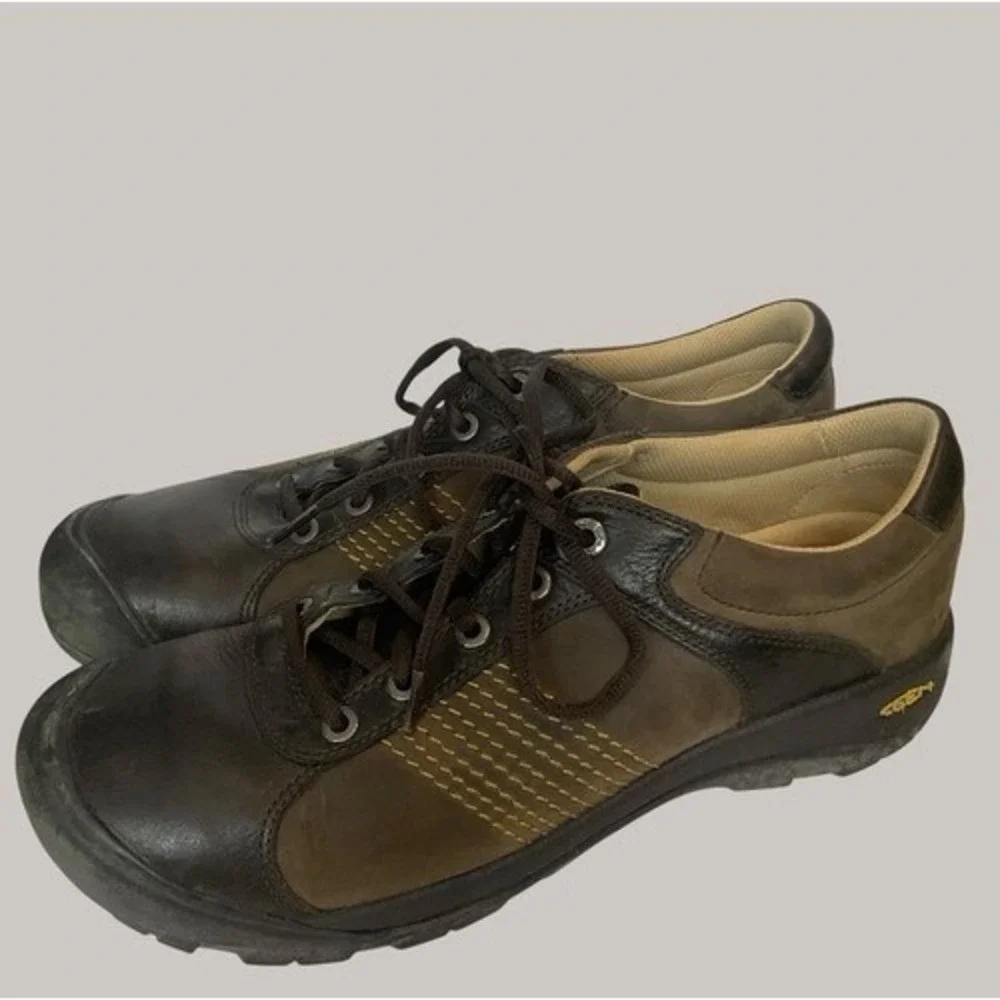 Keen Austin Brown/Yellow Lace Up Walking Oxford Shoes Sneakers Men 12 China